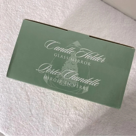 Vintage Glass Mirror Candle Holder Christmas Tree Festive Winter Decor - Picture 12 of 16